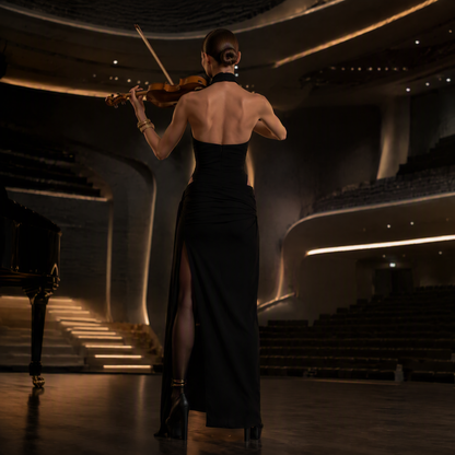 Chic Halter-Neck Bodycon Evening Gown