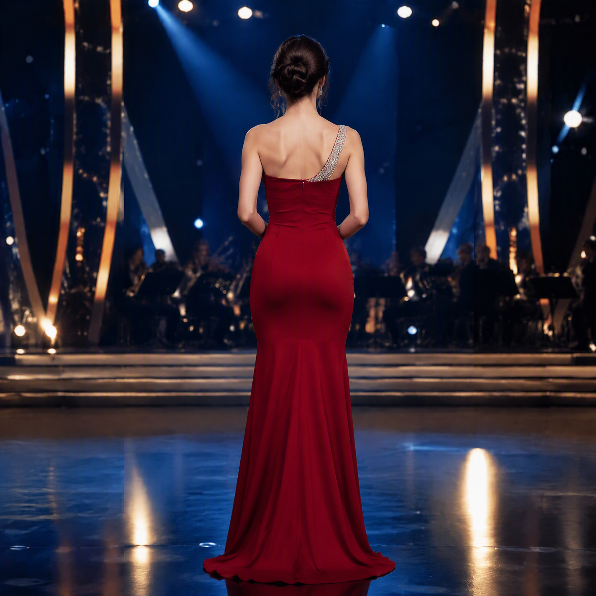 Sexy Rhinestone-Embellished Split Dress