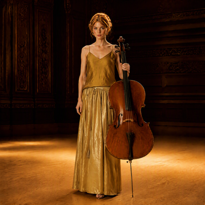 Metallic Gold High-Waisted Wide-Leg Pants for Stage Performance
