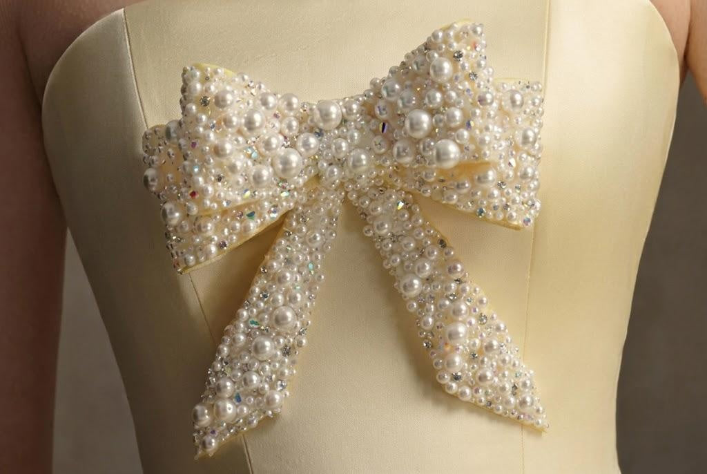 Featured Satin Bow Accent Prom Homecoming Dress