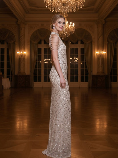 Elegant Light Luxury Designer Evening Gown