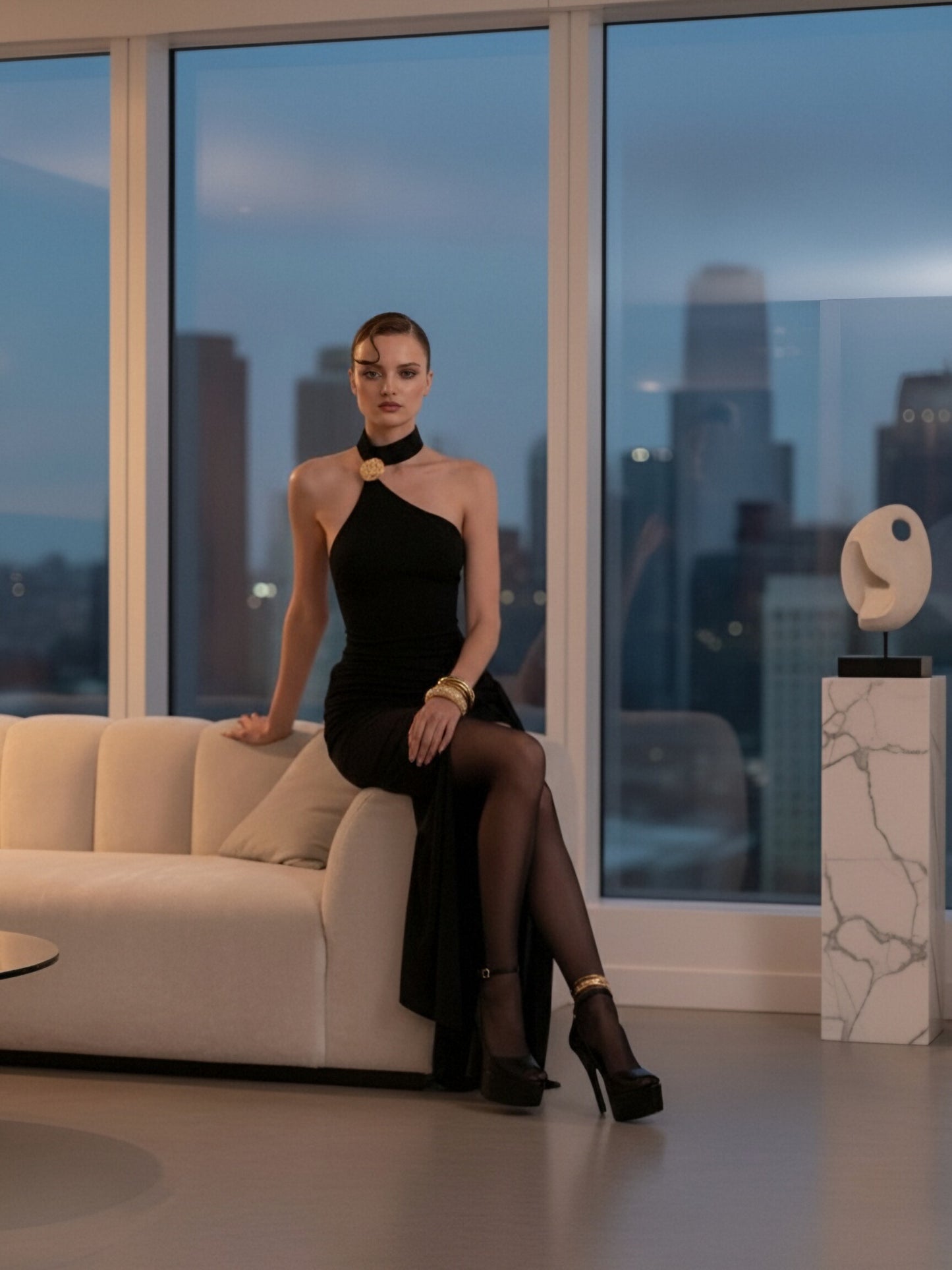 Chic Halter-Neck Bodycon Evening Gown