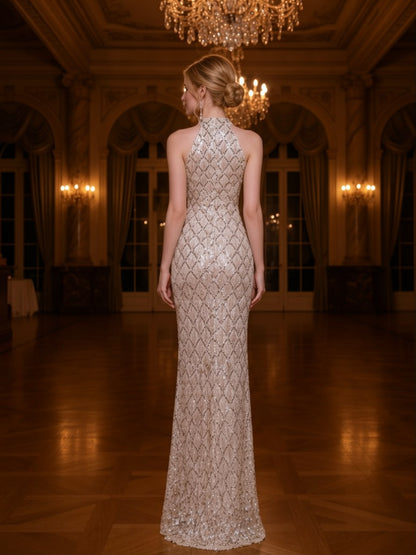 Elegant Light Luxury Designer Evening Gown