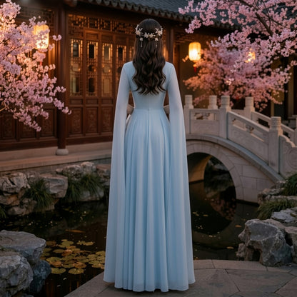 Chinese-Style Performance Gown for Choirs, Guzheng, and Pipa