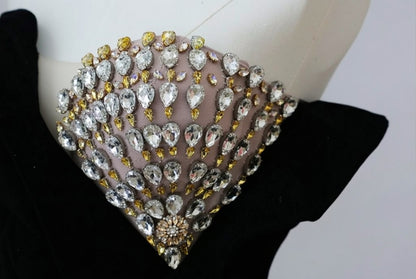 Elegant Black Evening Gown with exquisite beading