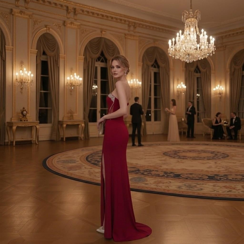 Sexy Rhinestone-Embellished Split Dress