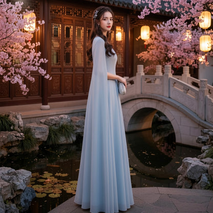 Chinese-Style Performance Gown for Choirs, Guzheng, and Pipa